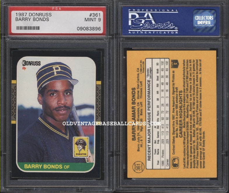 barry bonds pirates. 1987 Donruss #361 Barry Bonds - Pirates larger image