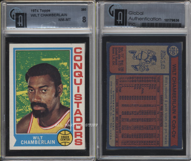 1974 Topps #250 Wilt Chamberlain - Conquistadors - Click Image to Close