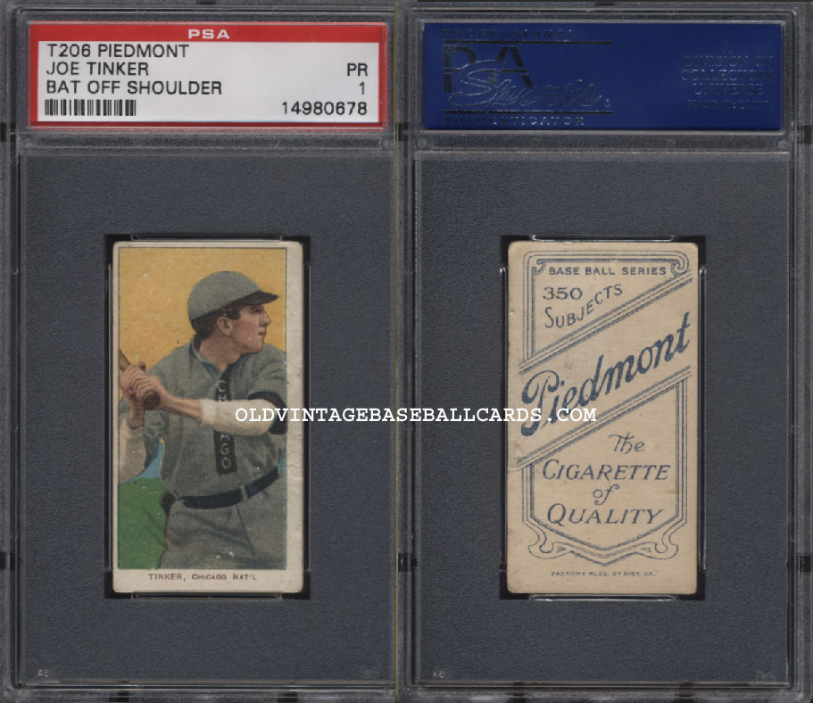 T206 Piedmont Tinker, Joe Bat Off Shoulder