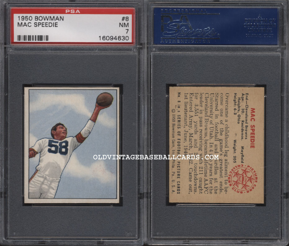 1950 Bowman #008 Mac Speedie - Browns